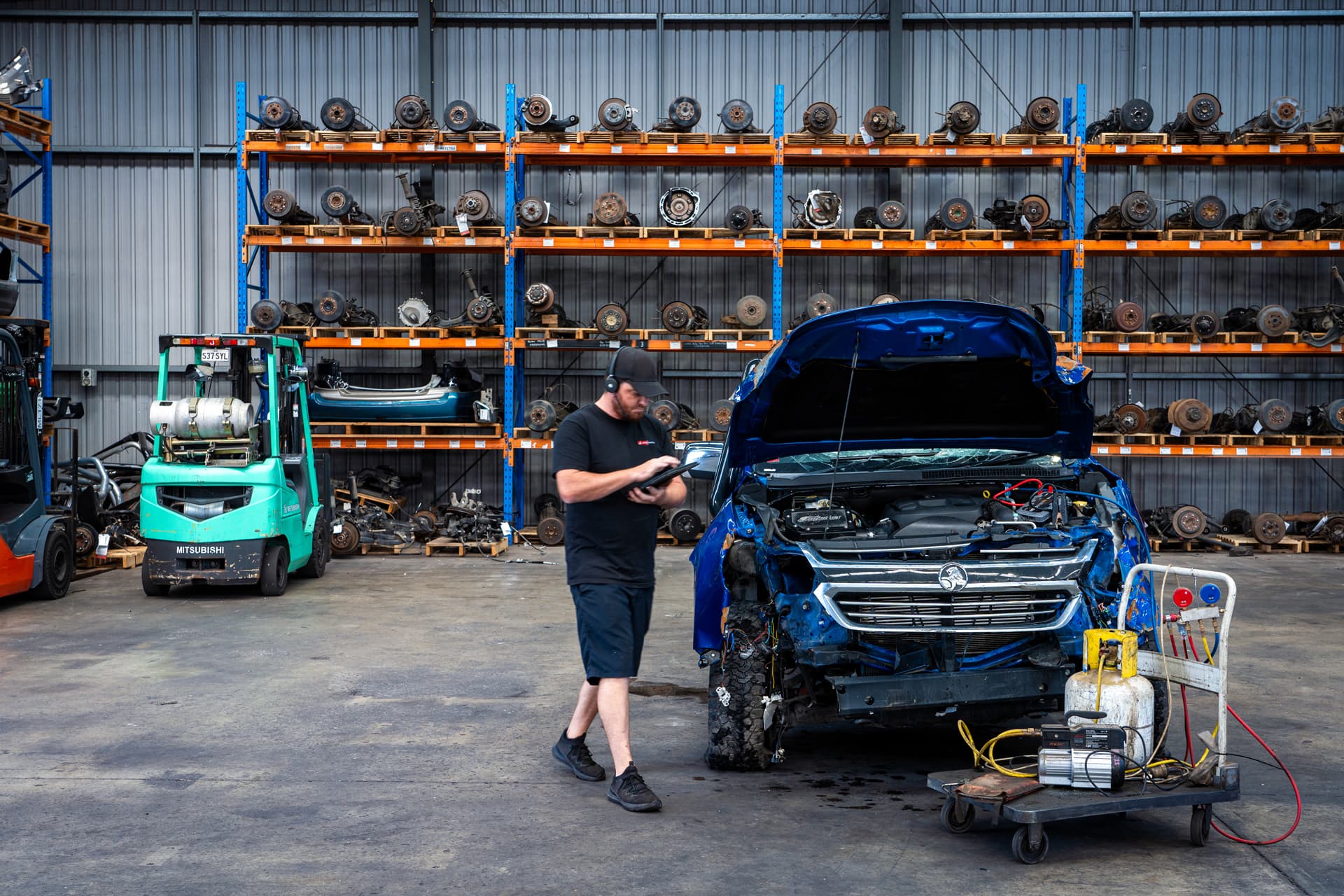 jcs parts wrecking workshop car and staff