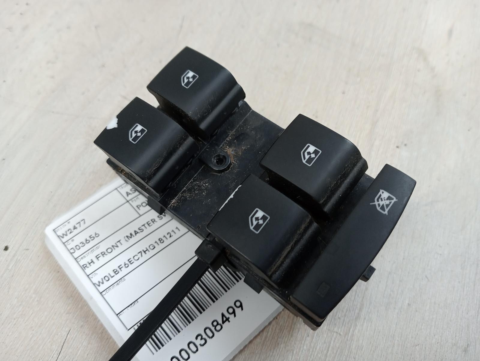 HOLDEN ASTRA POWER WINDOW SWITCH RH FRONT (MASTER SWITCH), BK, WAGON, 08/17- 201