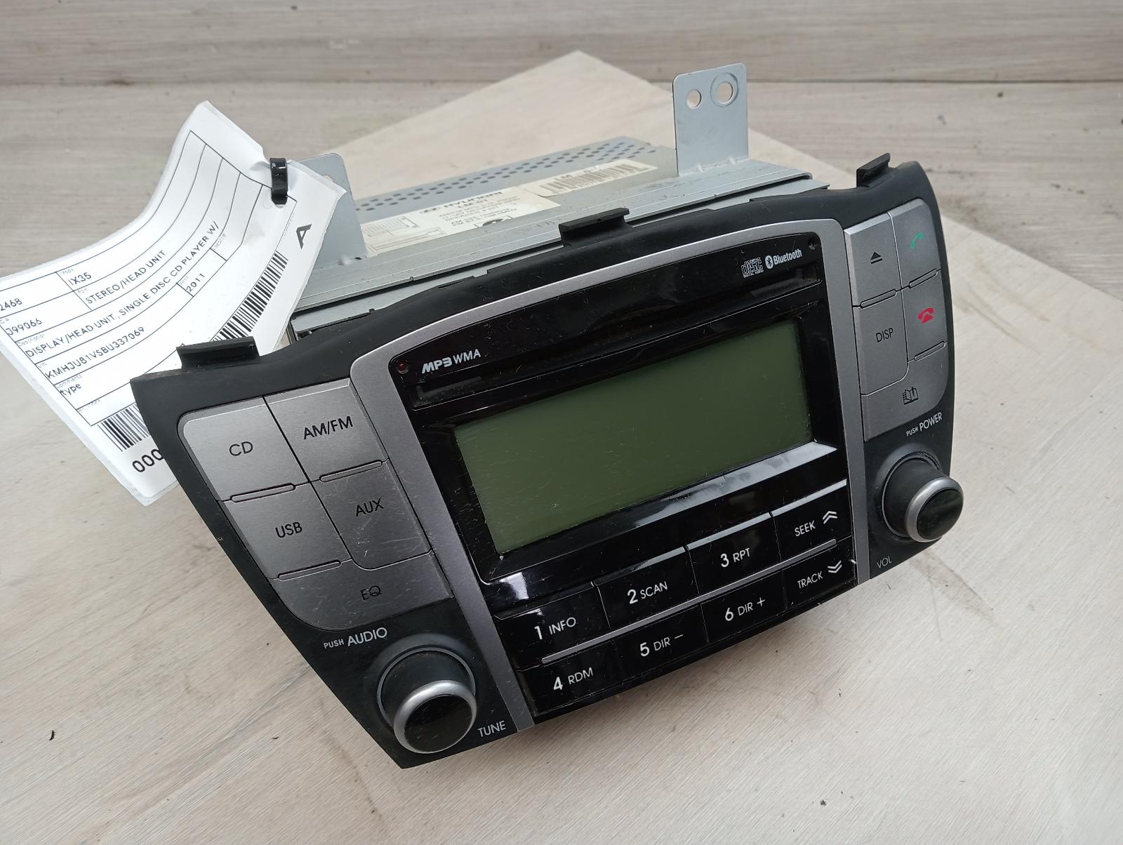 HYUNDAI IX35 STEREO/HEAD UNIT DISPLAY/HEAD UNIT, SINGLE DISC CD PLAYER W/ BLUETO