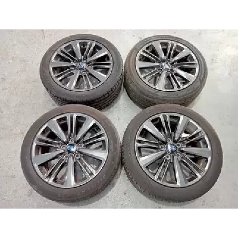 SUBARU WRX WHEEL ALLOY FACTORY, 5 DUAL SPOKE, 18X8.5IN, BLACK CHROME, V1, 03/14-