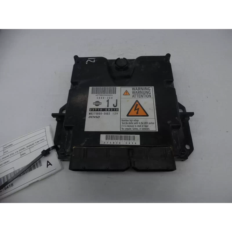 NISSAN NAVARA ECU D40 (VIN VSK), ENGINE ECU, 2.5, DIESEL, MANUAL T/M, ECU ONLY,