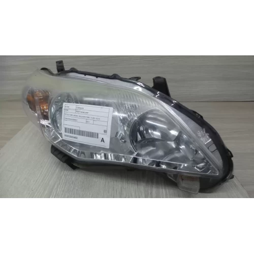 TOYOTA COROLLA RIGHT HEADLAMP ZRE152/153R, SEDAN, HALOGEN TYPE, 11/09-12/13 2011