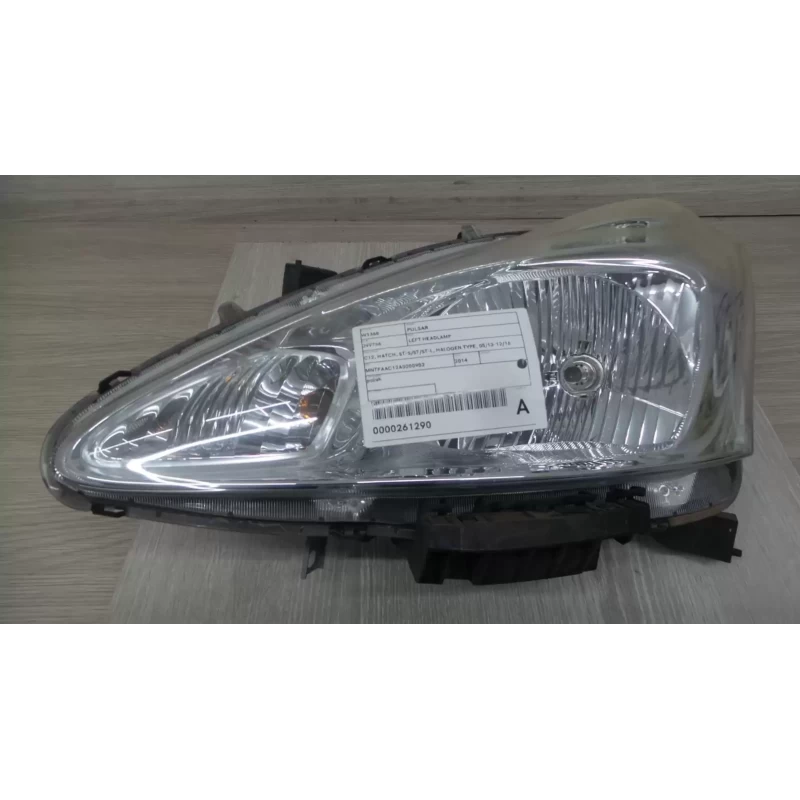 NISSAN PULSAR LEFT HEADLAMP C12, HATCH, ST-S/ST/ST-L, HALOGEN TYPE, 05/13-12/16