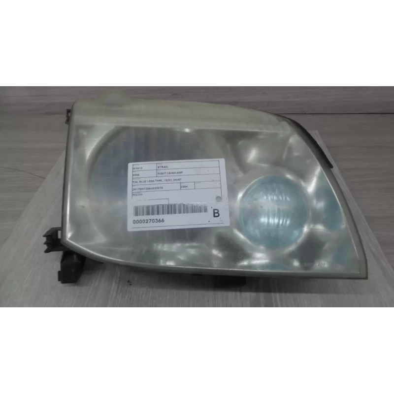 NISSAN XTRAIL RIGHT HEADLAMP T30, BLUE LENS TYPE, 10/01-09/07 2004