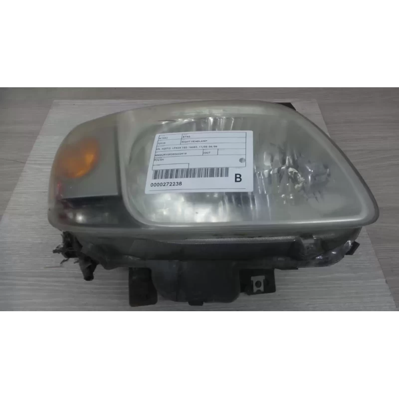 MAZDA BT50 RIGHT HEADLAMP UN, KOITO, LENS# 100-16680, 11/06-06/08 2007