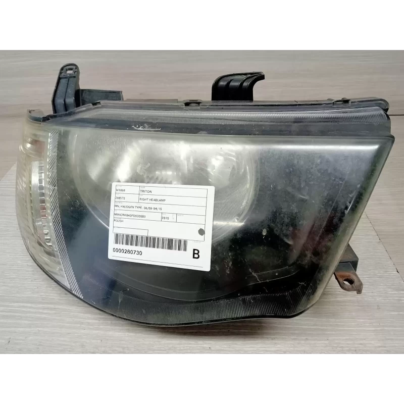 MITSUBISHI TRITON RIGHT HEADLAMP MN, HALOGEN TYPE, 06/08-04/15 2015