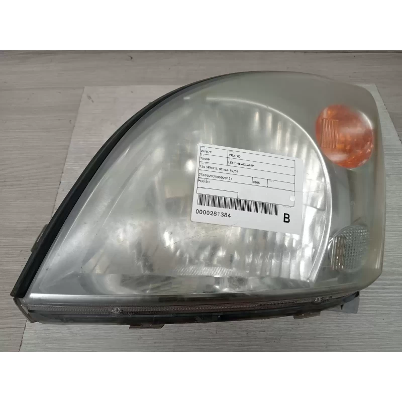 TOYOTA PRADO LEFT HEADLAMP 120 SERIES, 02/03-10/09 2005