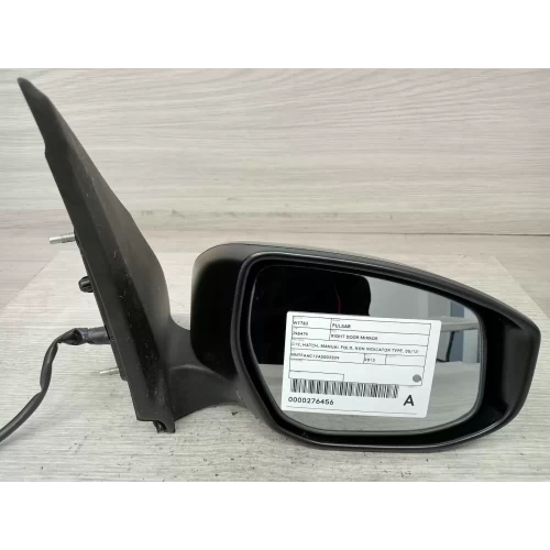 NISSAN PULSAR RIGHT DOOR MIRROR C12, HATCH, MANUAL FOLD, NON INDICATOR TYPE, 05/