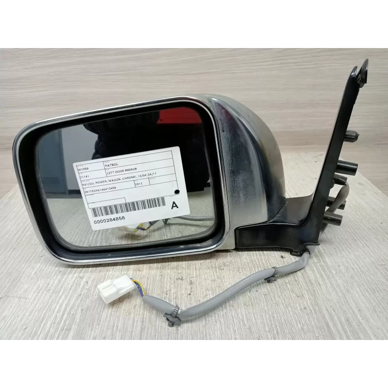 NISSAN PATROL LEFT DOOR MIRROR Y61/GU, POWER, WAGON, CHROME, 10/04-04/17 2012