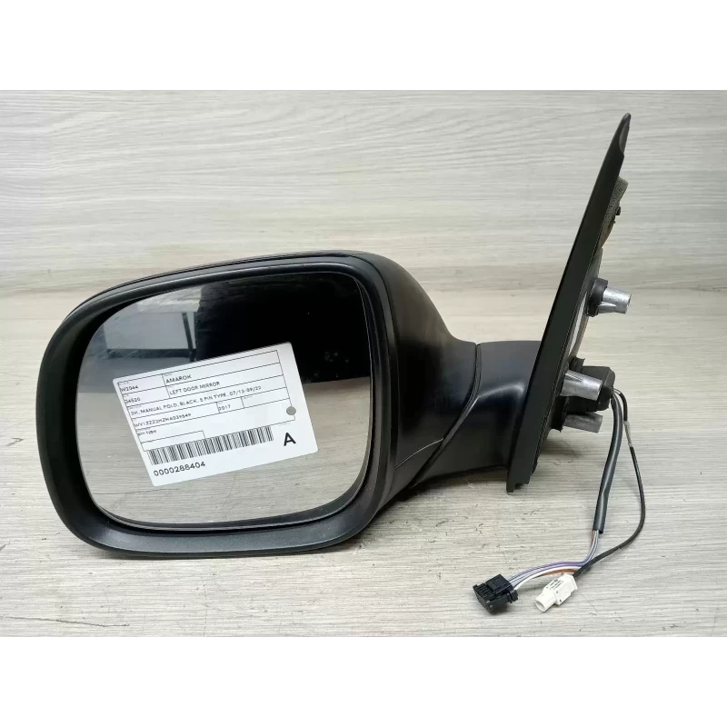 VOLKSWAGEN AMAROK LEFT DOOR MIRROR  2H, MANUAL FOLD, BLACK, 5 PIN TYPE, 07/13-09