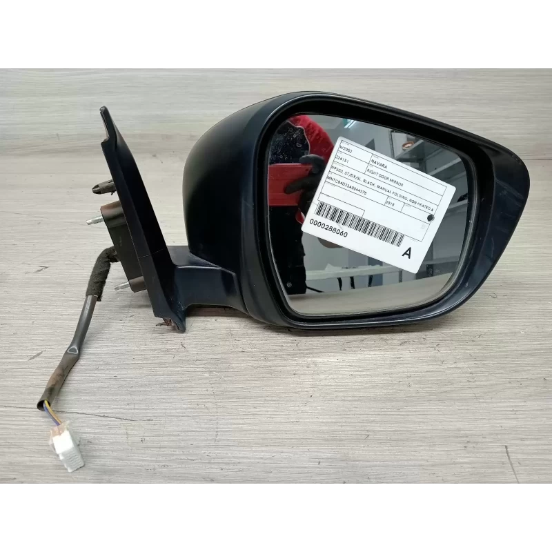 NISSAN NAVARA RIGHT DOOR MIRROR NP300, ST/DX/SL, BLACK, MANUAL FOLDING, NON HEAT