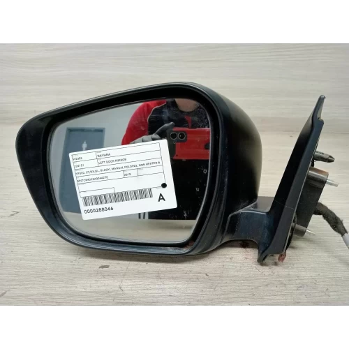 NISSAN NAVARA LEFT DOOR MIRROR NP300, ST/DX/SL, BLACK, MANUAL FOLDING, NON HEATE