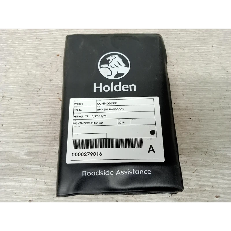HOLDEN COMMODORE OWNERS HANDBOOK PETROL, ZB, 10/17-12/20 2019