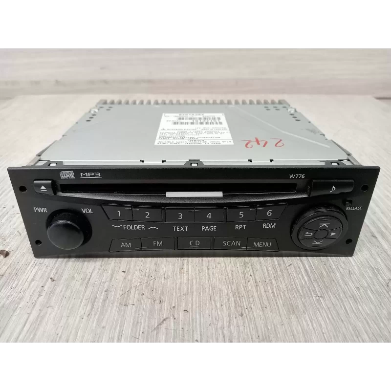 MITSUBISHI TRITON STEREO/HEAD UNIT HEAD UNIT, SINGLE DIN (W776), MN, 08/09-04/15