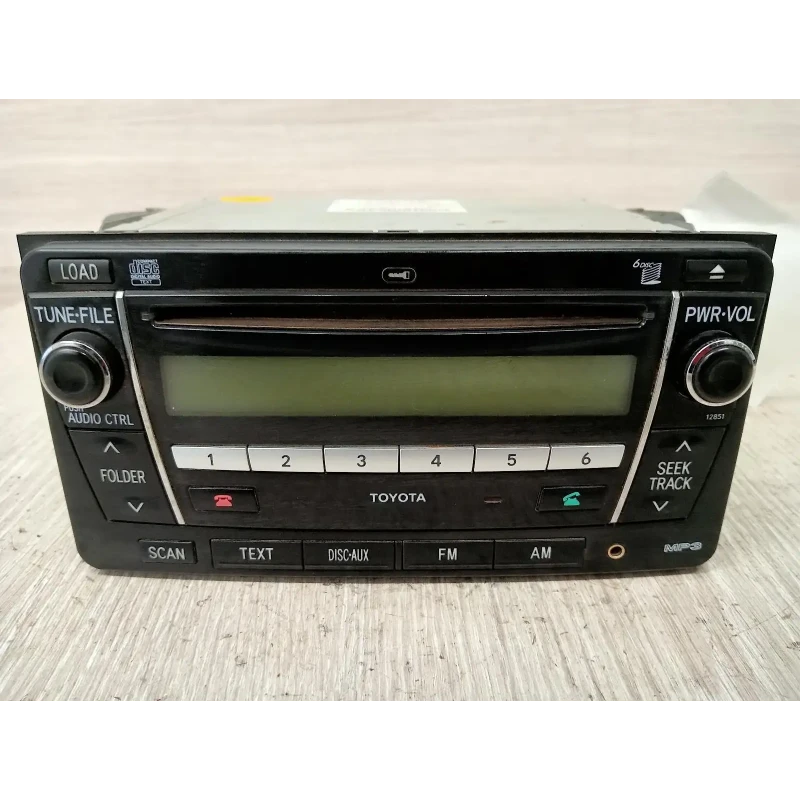 TOYOTA HILUX STEREO/HEAD UNIT 6 DISC CD STACKER (P/N ON FACE 12851), 02/05-08/15