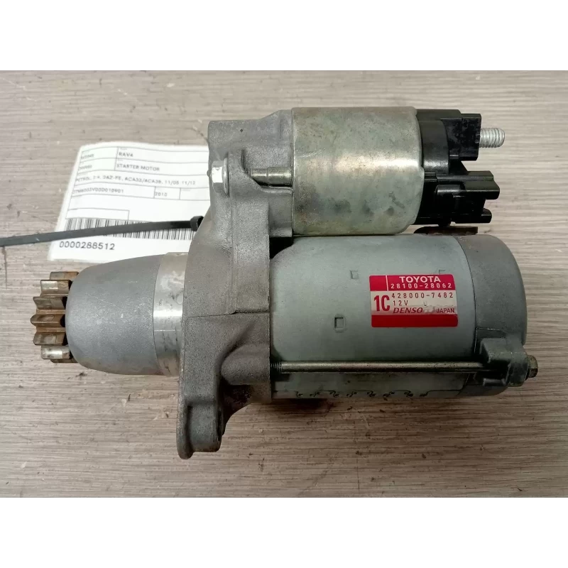 TOYOTA RAV4 STARTER MOTOR PETROL, 2.4, 2AZ-FE, ACA33/ACA38, 11/05-11/12 2010