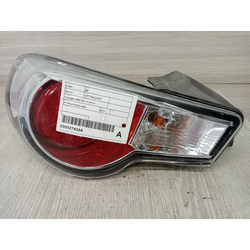 TOYOTA 86 LEFT TAILLIGHT FACTORY, ZN6, 04/12-09/16  2013
