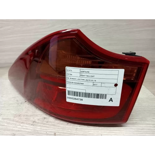 HYUNDAI SANTA FE RIGHT TAILLIGHT DM, IN BODY, LED TYPE, 06/15-02/18 2017